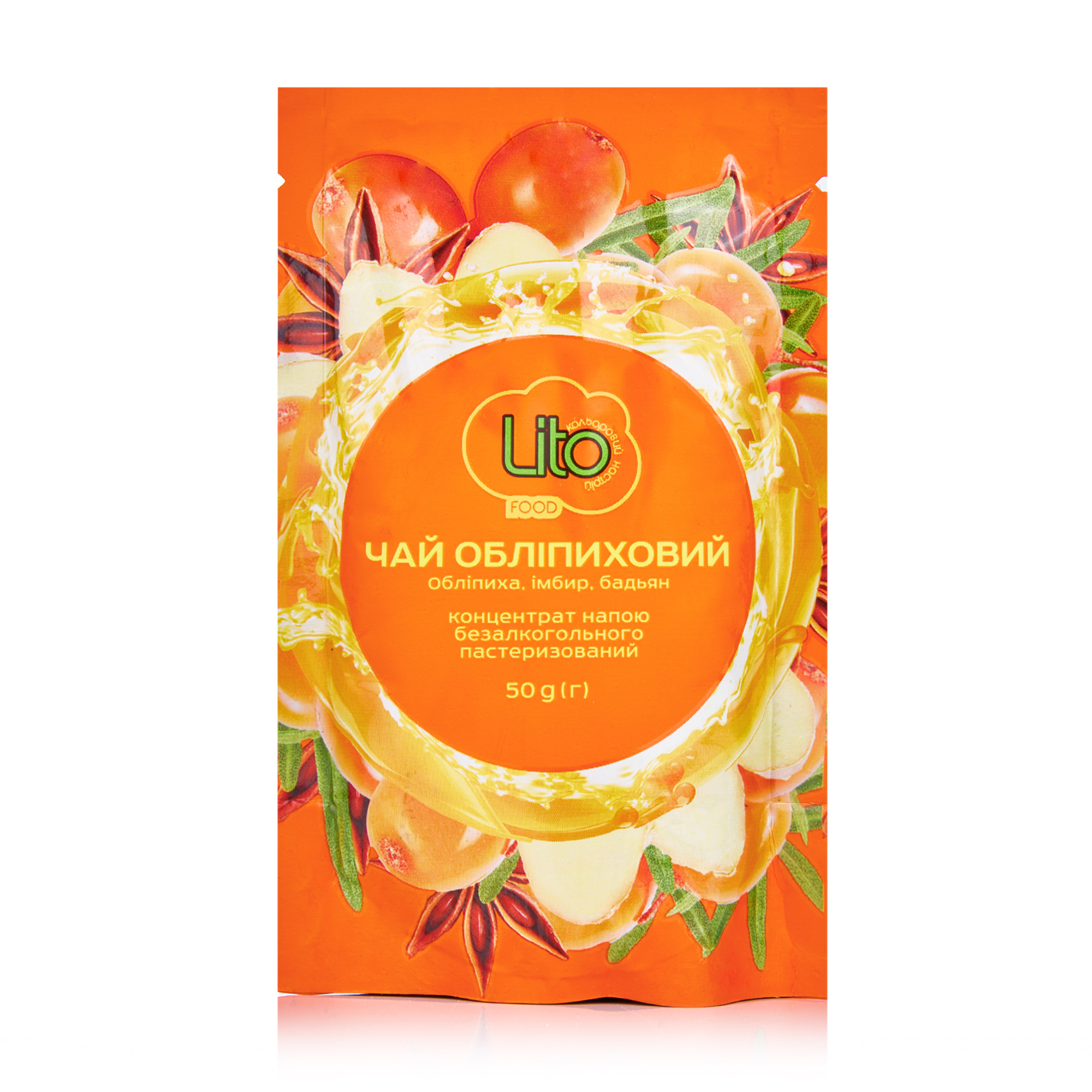 Уцінка! Чай-концентрат Lito Обліпиховий з імбирем та бадьяном, 50 г